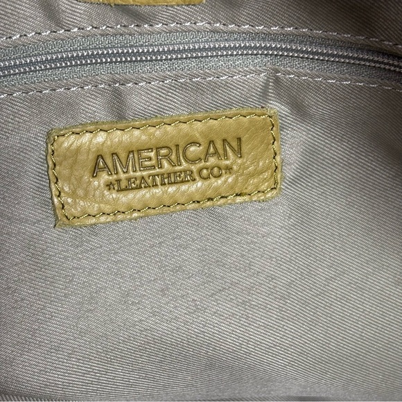 American Leather Company Green Smooth Leather Tote Bag - Picture 8 of 12